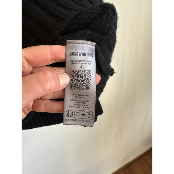 Zadig & Voltaire Bleez Wings Cashmere/Merino Sweater NWT Small - Picture 7 of 8